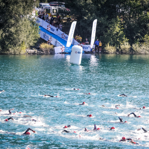 EDF lac du verney départ du Triathlon de l'Alpe d'Huez