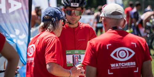 Watchers du Triathlon de l'Alpe d'Huez en action.