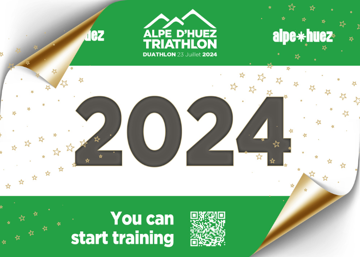 Duathlon Alpe d'Huez bib christmas