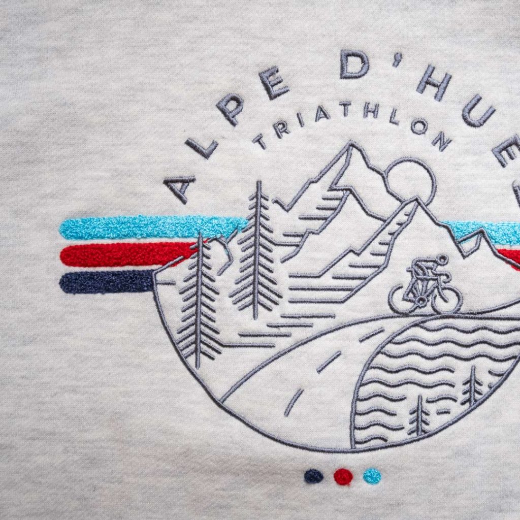 sweatshirt alpe d'huez triathlon details