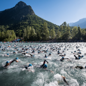 départ triathlon de l'alpe d'huez